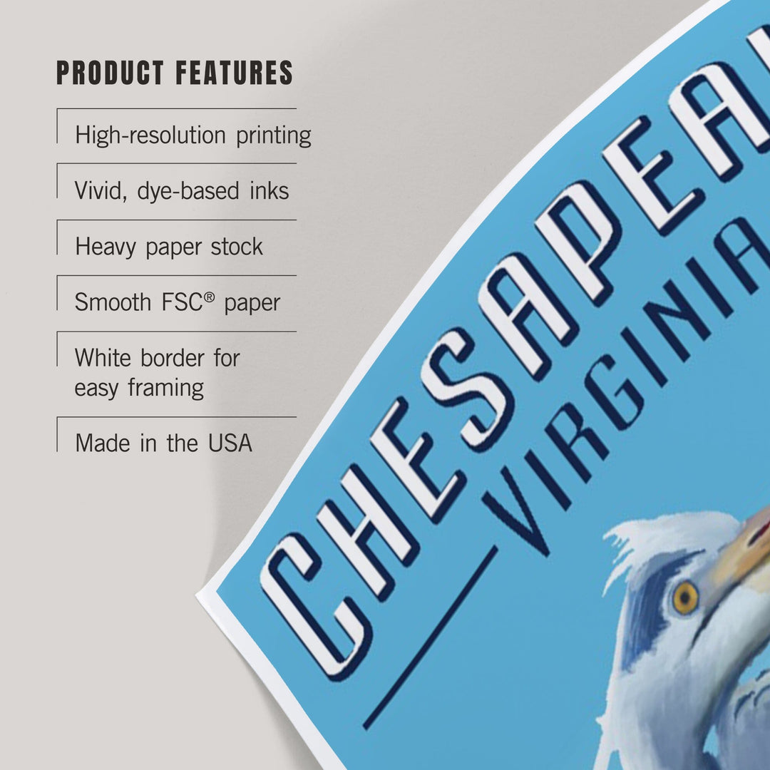 Chesapeake, Virginia, Blue Herons, Art & Giclee Prints Art Lantern Press 