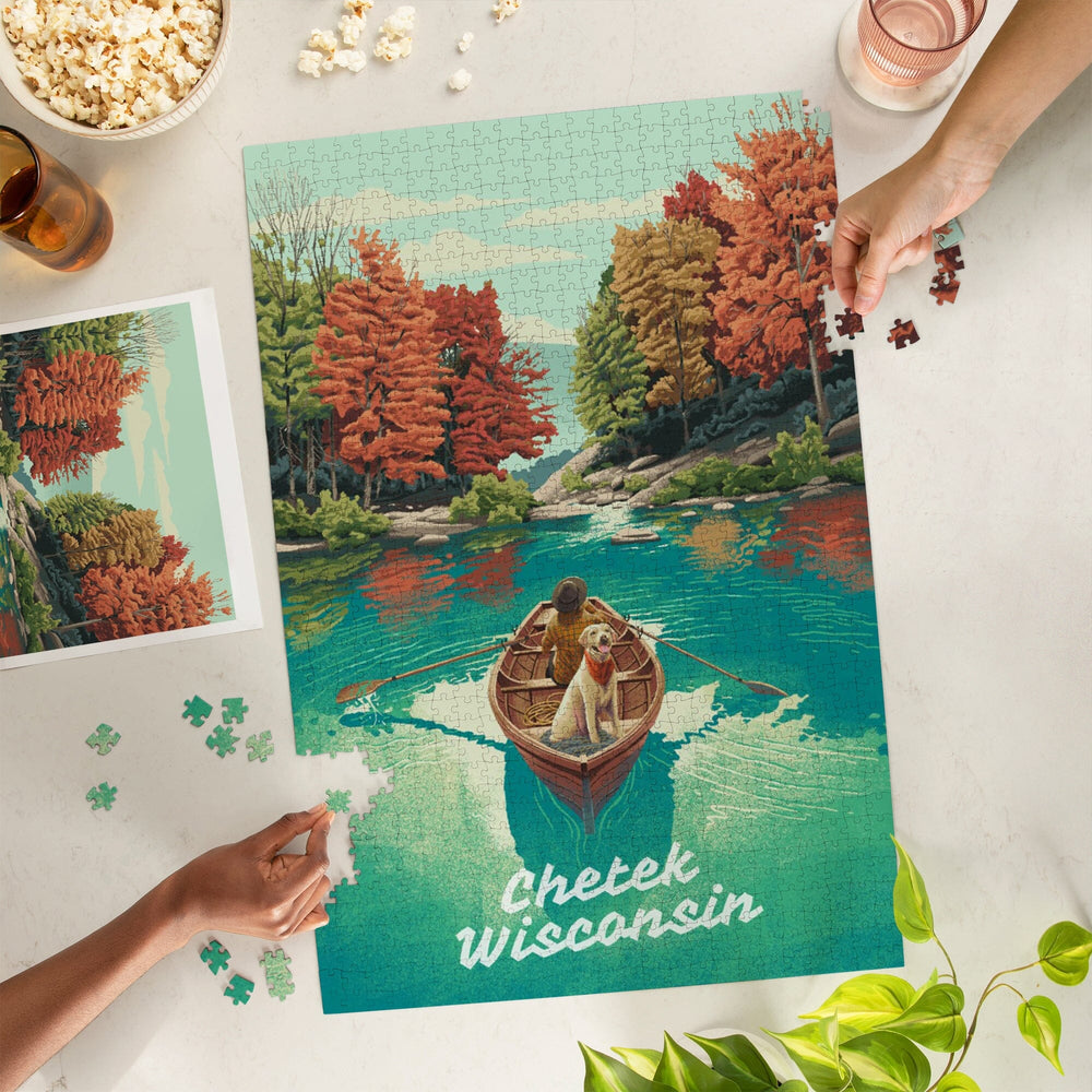 Chetek, Wisconsin, Quiet Explorer, Boating, Mountain, Jigsaw Puzzle Puzzle Lantern Press 
