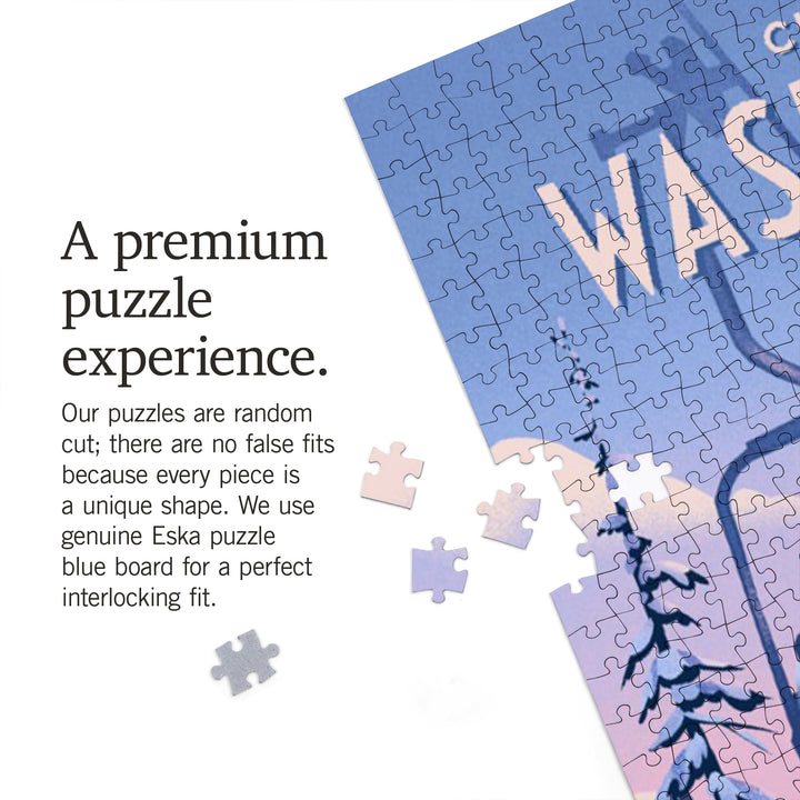 Chewelah, Washington, Chill on the Uphill, Ski Lift, Jigsaw Puzzle Puzzle Lantern Press 