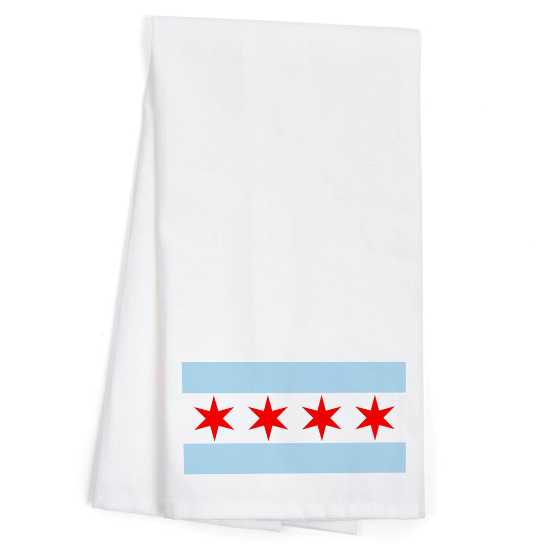 Chicago, Illinois, Flag, Organic Cotton Kitchen Tea Towels Kitchen Lantern Press 