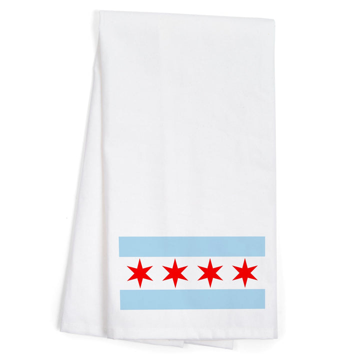 Chicago, Illinois, Flag, Organic Cotton Kitchen Tea Towels Kitchen Lantern Press 