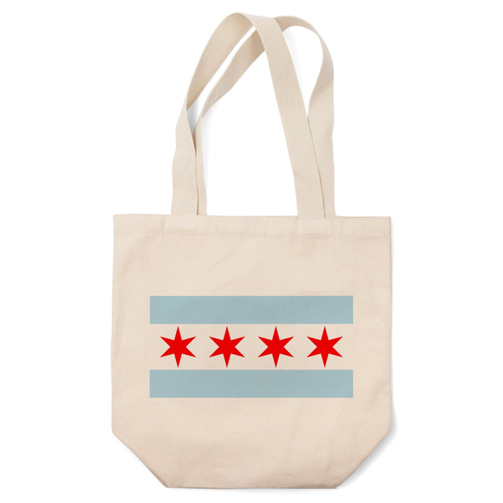 Chicago, Illinois, Flag (Version #2), Lantern Press Artwork, Tote Bag Totes Lantern Press 