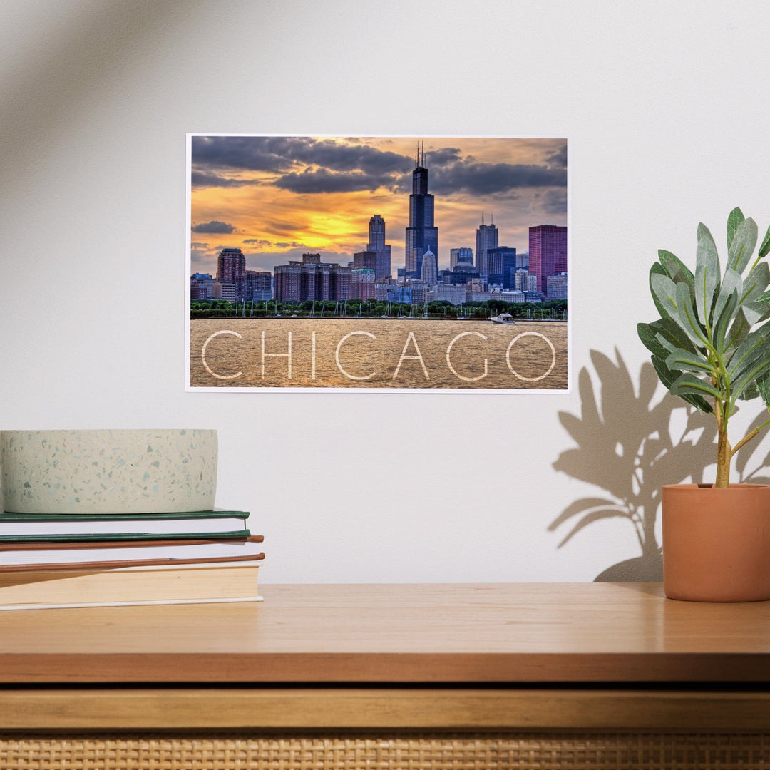 Chicago, Illinois, Moody Skyline, Art & Giclee Prints Art Lantern Press 