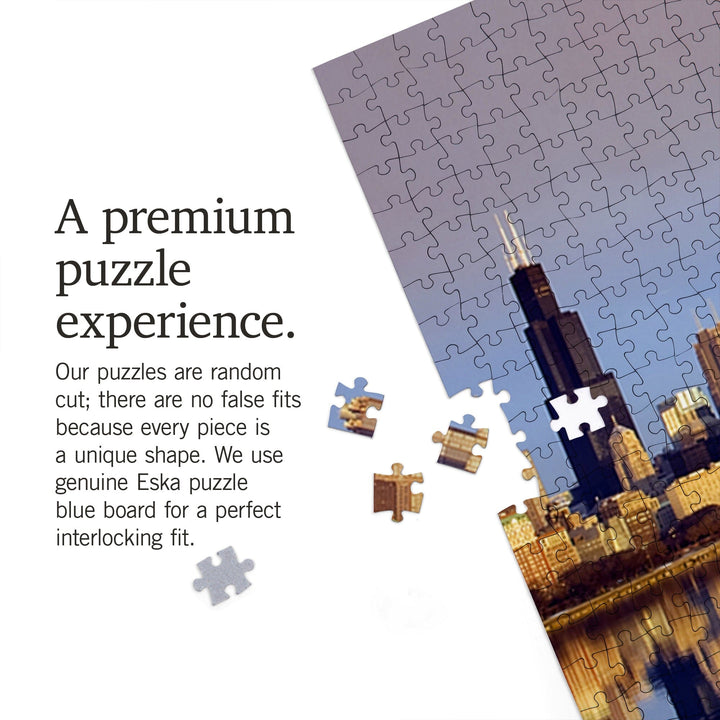 Chicago, Illinois, Skyline at Day, Jigsaw Puzzle Puzzle Lantern Press 