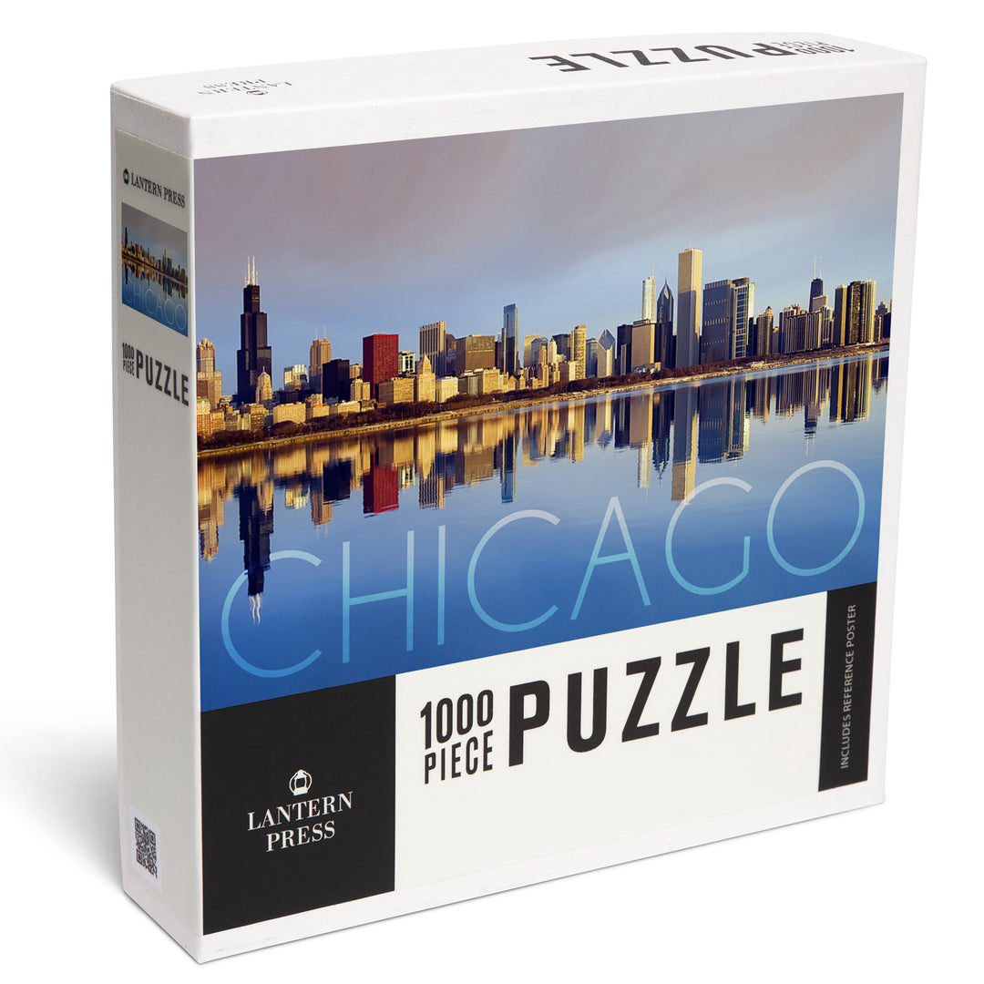 Chicago, Illinois, Skyline at Day, Jigsaw Puzzle Puzzle Lantern Press 