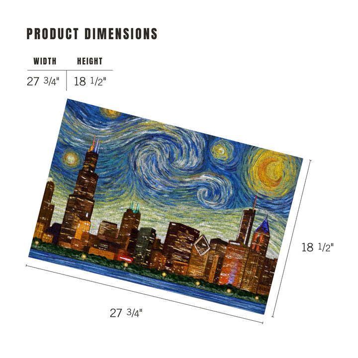 Chicago, Illinois, Starry Night City Series, Jigsaw Puzzle Puzzle Lantern Press 
