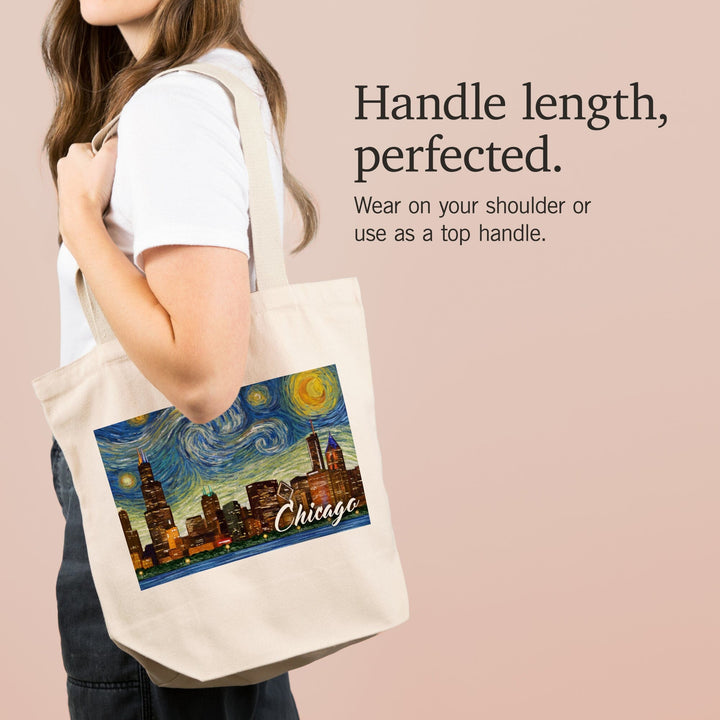 Chicago, Illinois, Starry Night City Series, Tote Bag Totes Lantern Press 