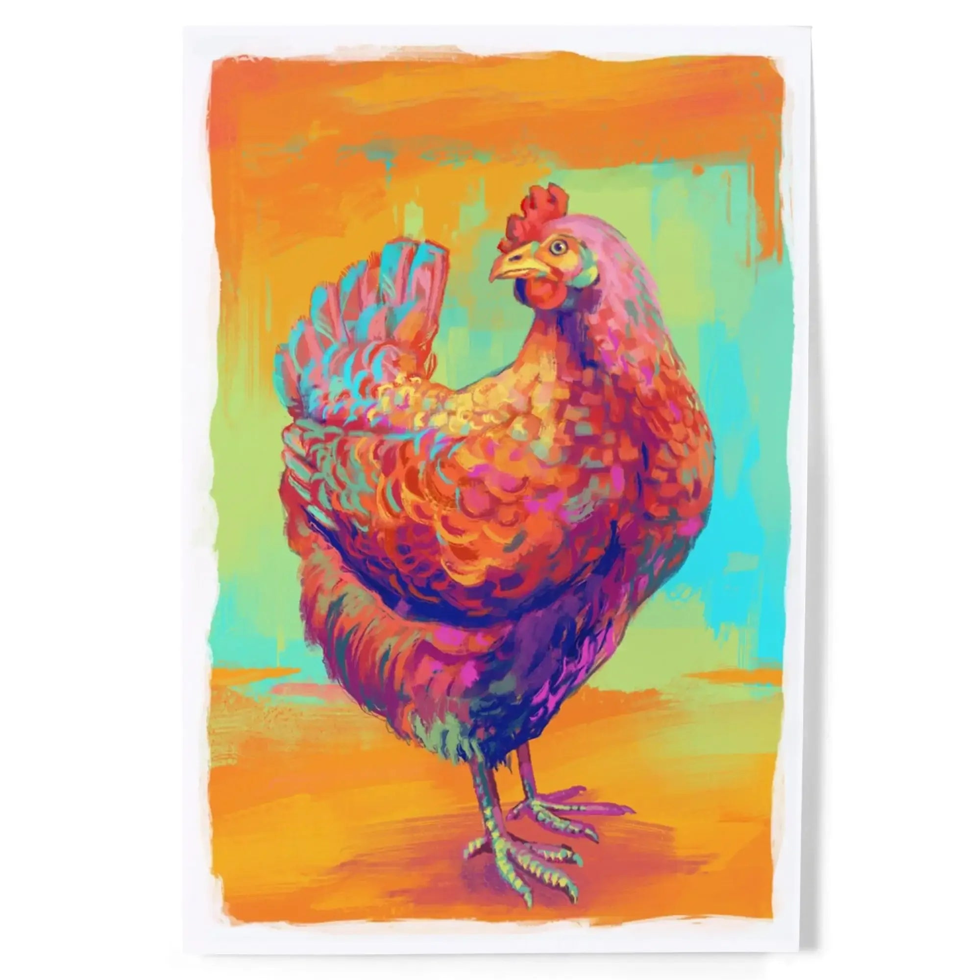 Chicken, Hen, Vivid art prints, metal signs – Lantern Press
