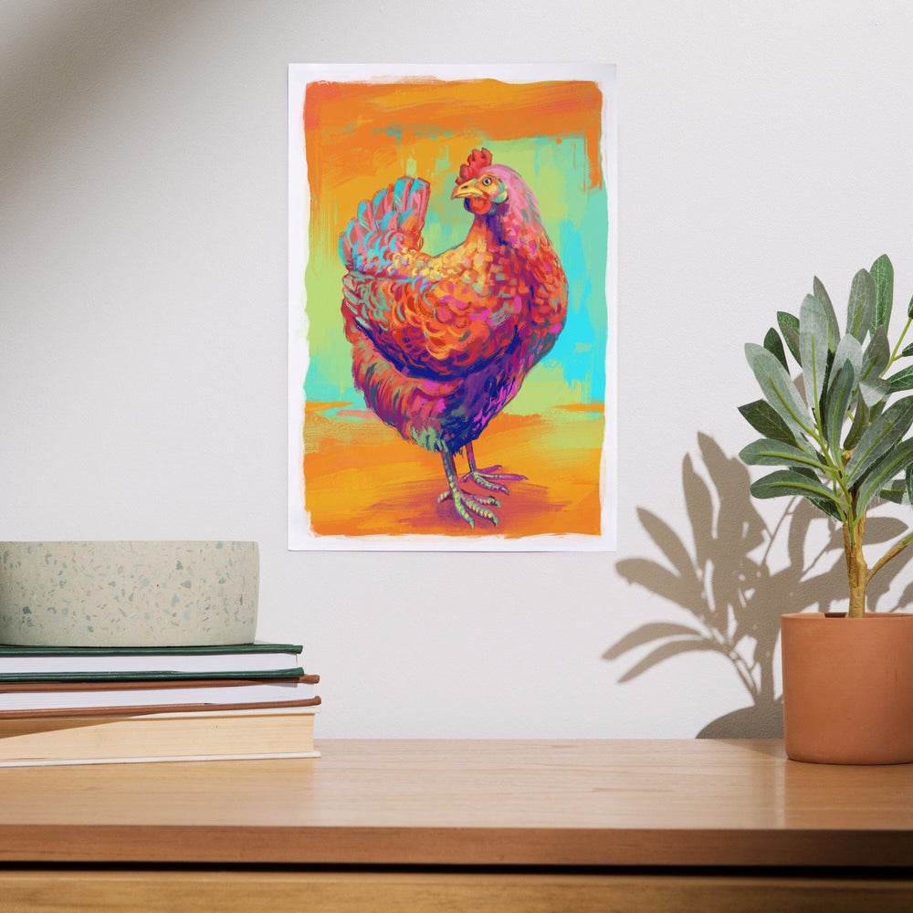 Chicken, Hen, Vivid, Art & Giclee Prints Art Lantern Press 