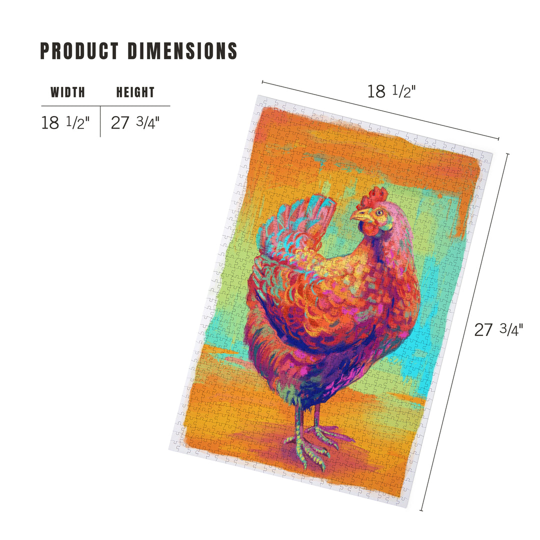 Chicken, Hen, Vivid, Jigsaw Puzzle Puzzle Lantern Press 