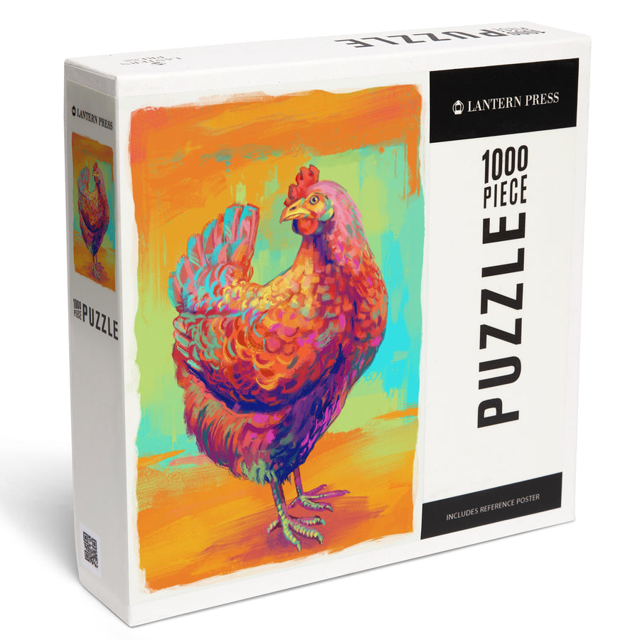 Chicken, Hen, Vivid, Jigsaw Puzzle Puzzle Lantern Press 