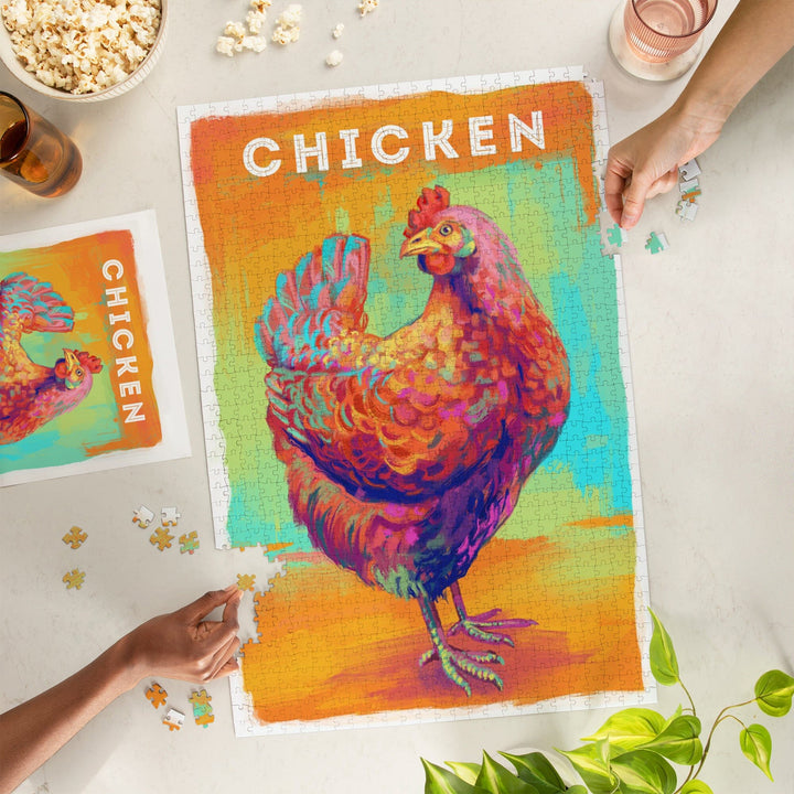 Chicken, Hen, Vivid Series, Jigsaw Puzzle Puzzle Lantern Press 