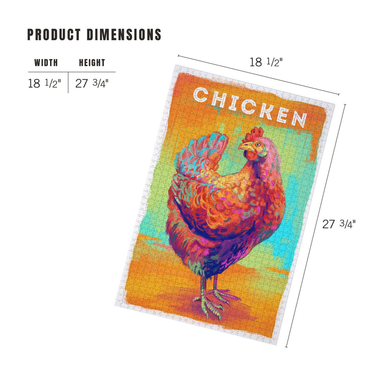 Chicken, Hen, Vivid Series, Jigsaw Puzzle Puzzle Lantern Press 