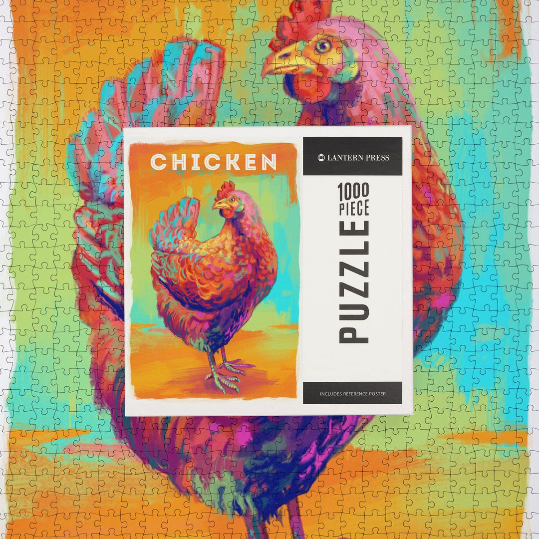 Chicken, Hen, Vivid Series, Jigsaw Puzzle Puzzle Lantern Press 