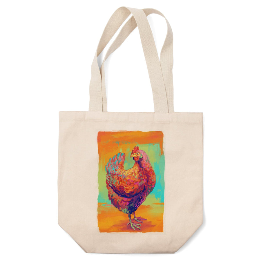 Chicken, Hen, Vivid, Tote Bag Totes Lantern Press 