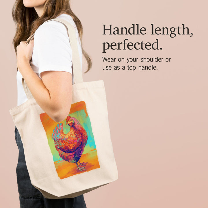 Chicken, Hen, Vivid, Tote Bag Totes Lantern Press 