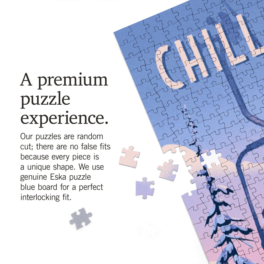 Chill on the Uphill, Ski Lift,, Jigsaw Puzzle Puzzle Lantern Press 