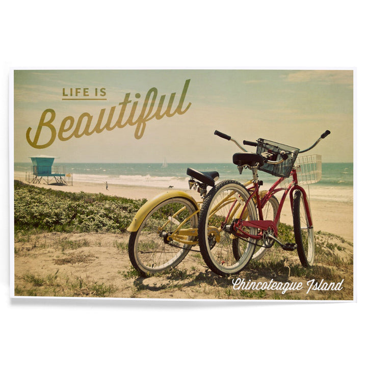 Chincoteague Island, Virginia, Life is Beautiful, Beach Cruisers, Art & Giclee Prints Art Lantern Press 