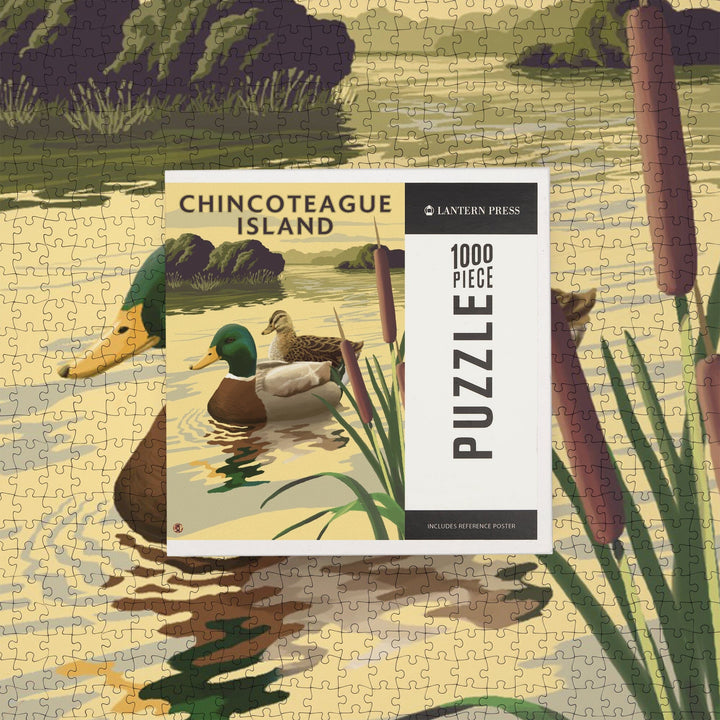 Chincoteague Island, Virginia, Mallard Ducks, Jigsaw Puzzle Puzzle Lantern Press 