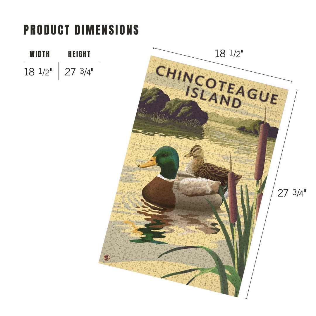 Chincoteague Island, Virginia, Mallard Ducks, Jigsaw Puzzle Puzzle Lantern Press 