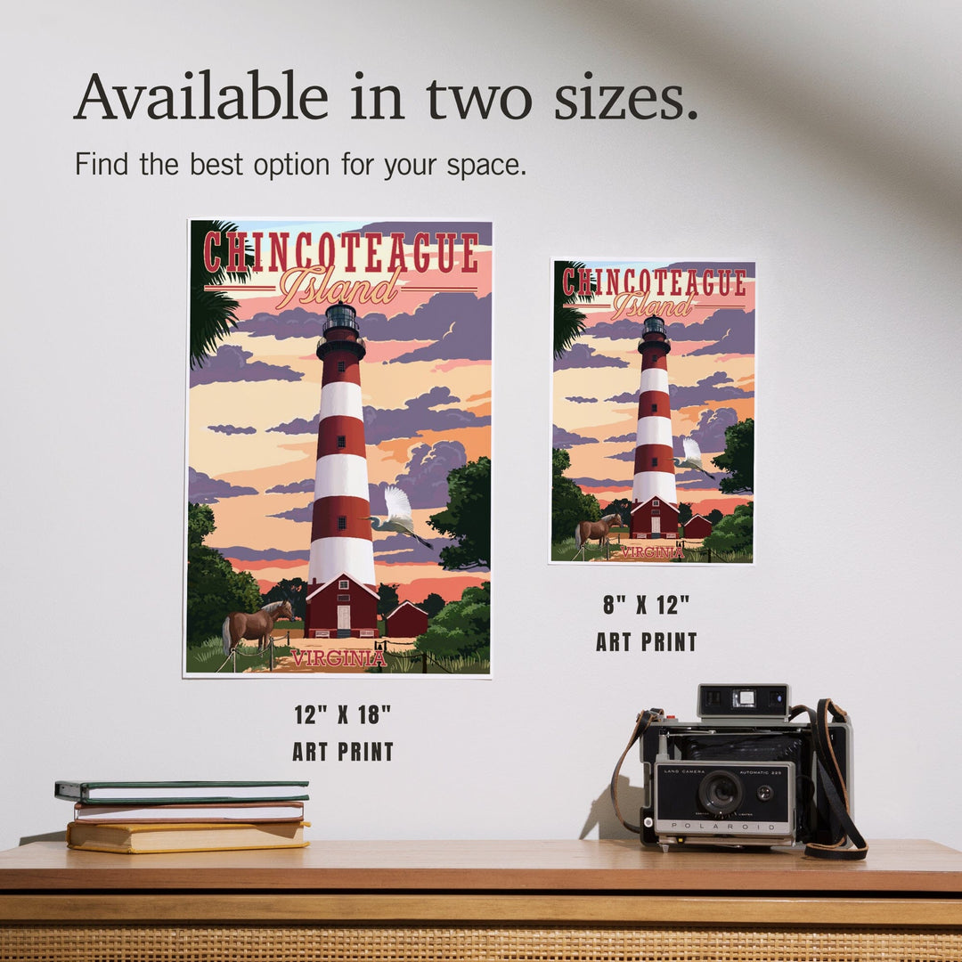 Chincoteague, Virginia, Lighthouse, Art & Giclee Prints Art Lantern Press 