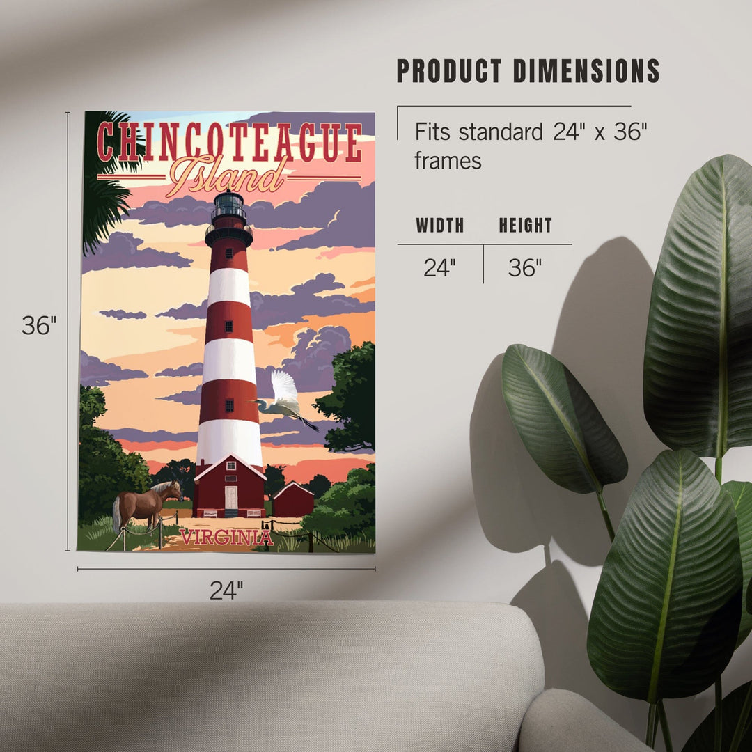 Chincoteague, Virginia, Lighthouse, Art & Giclee Prints Art Lantern Press 