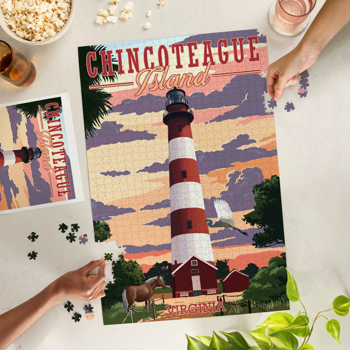 Chincoteague, Virginia, Lighthouse, Jigsaw Puzzle Puzzle Lantern Press 