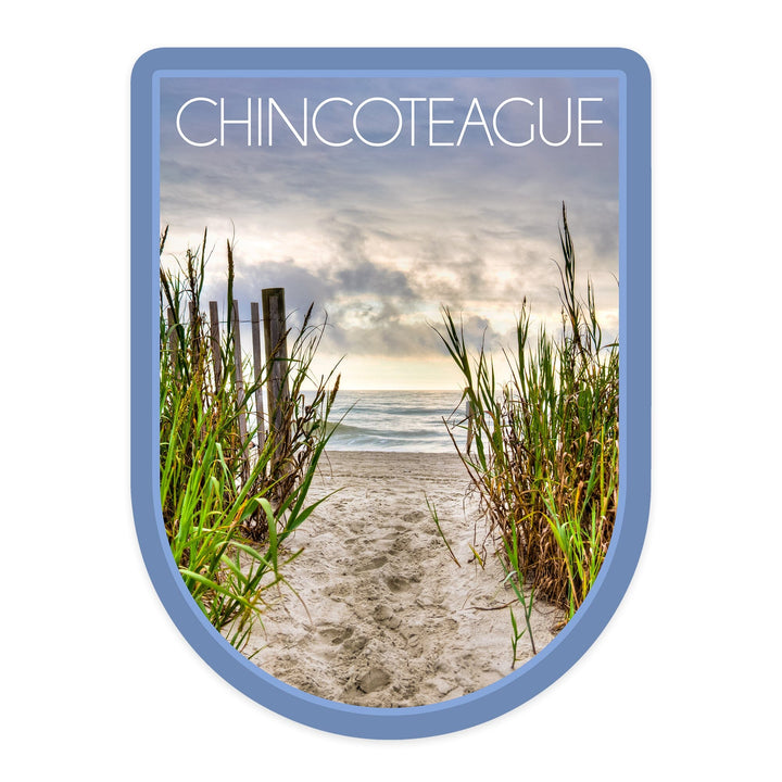 Chincoteague, Virginia, Pathway to the Beach, Contour, Vinyl Sticker - Lantern Press