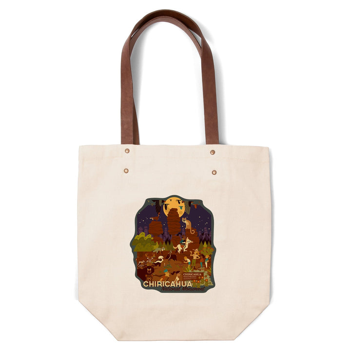 Chiricahua National Monument, Arizona, Night Scene, Geometric, Contour, Lantern Press Artwork, Accessory Go Bag Totes Lantern Press 