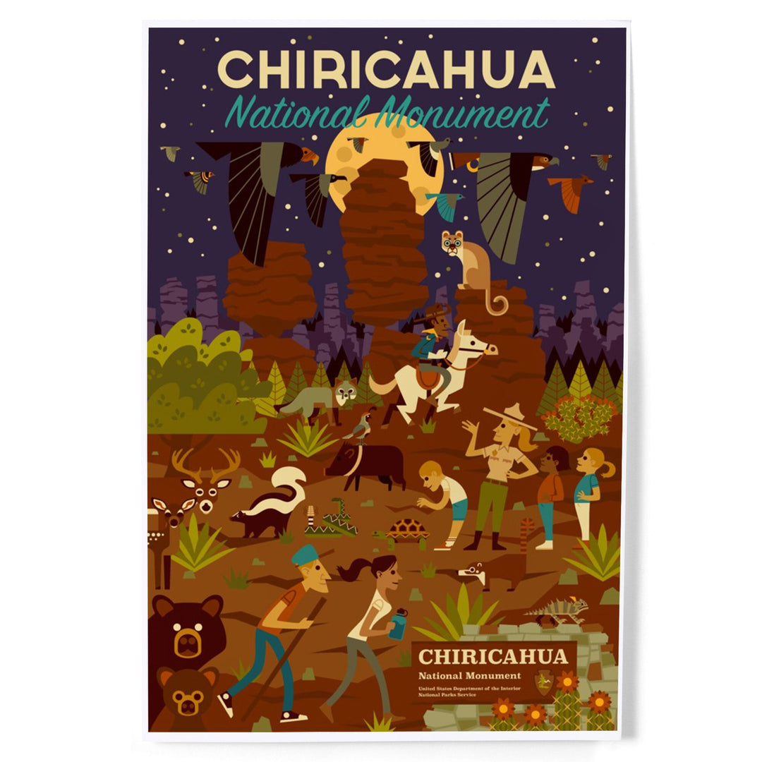 Chiricahua National Monument, Arizona, Night Time Geometric, Art & Giclee Prints Art Lantern Press 