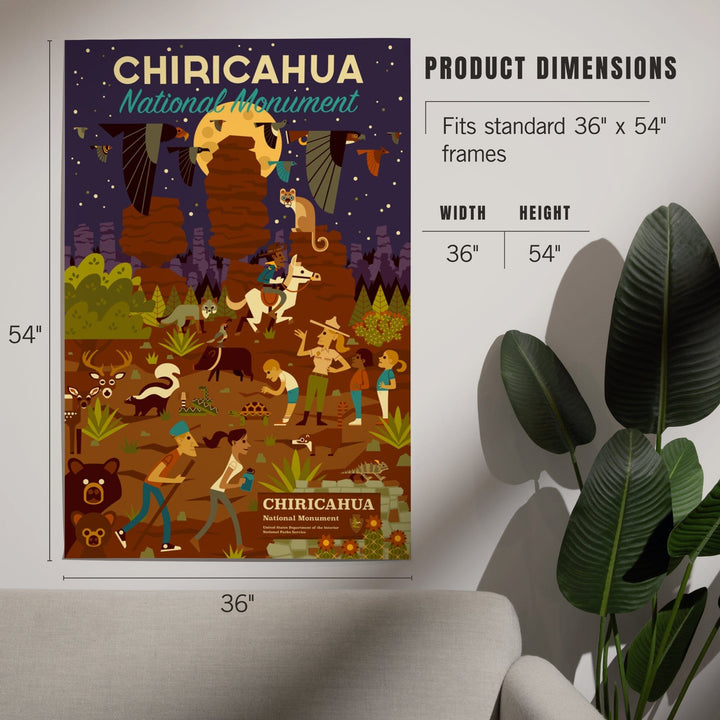 Chiricahua National Monument, Arizona, Night Time Geometric, Art & Giclee Prints Art Lantern Press 