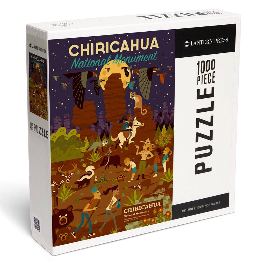 Chiricahua National Monument, Arizona, Night Time Geometric, Jigsaw Puzzle Puzzle Lantern Press 