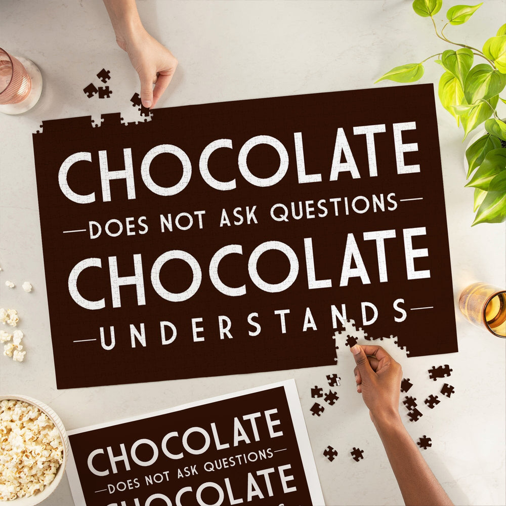 Chocolate Understands, Brown, Simply Said, Jigsaw Puzzle Puzzle Lantern Press 
