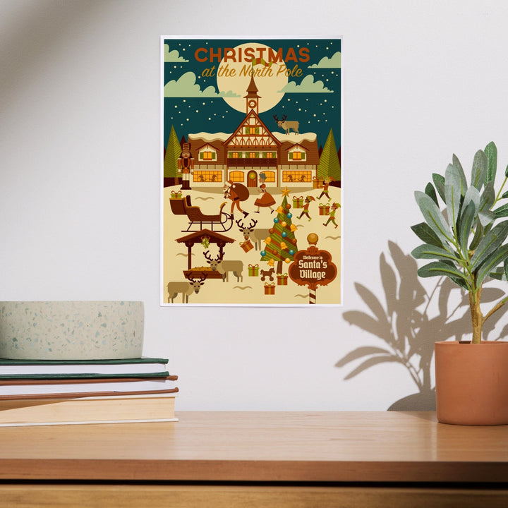 Christmas at the North Pole, Geometric, Art & Giclee Prints - Lantern Press