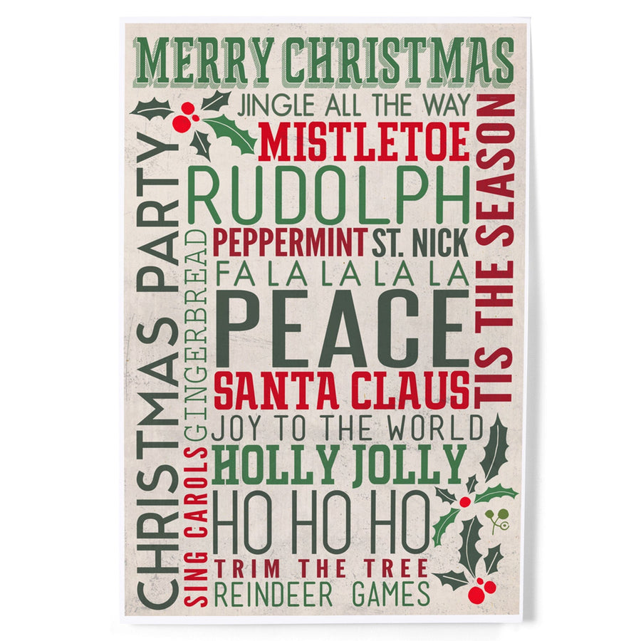 Christmas Typography, Art & Giclee Prints Art Lantern Press 