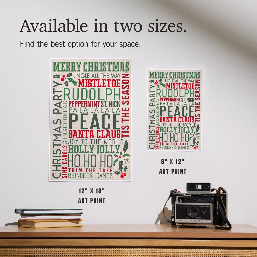 Christmas Typography, Art & Giclee Prints Art Lantern Press 