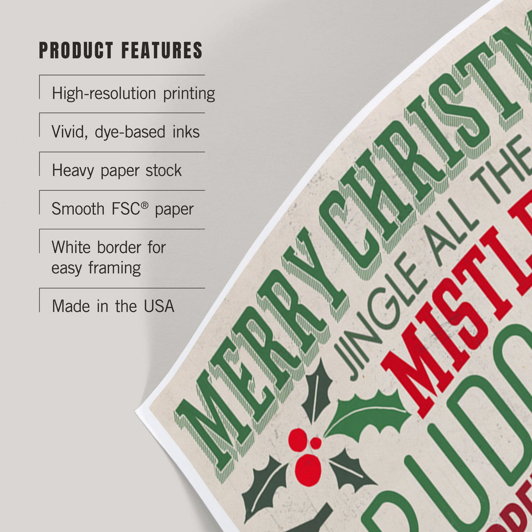 Christmas Typography, Art & Giclee Prints Art Lantern Press 