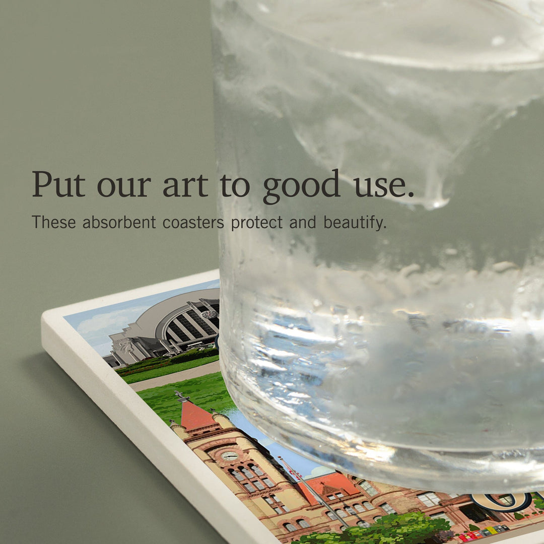Cincinnati, Ohio, Montage Scenes, Coasters Coasters Lantern Press 