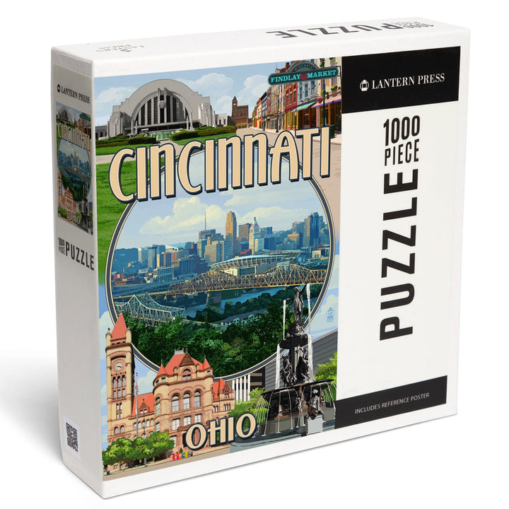 Cincinnati, Ohio, Montage Scenes, Jigsaw Puzzle Puzzle Lantern Press 