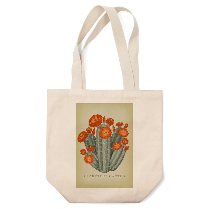 Claretcup Cactus, Vintage Flora, Lantern Press Artwork, Tote Bag Totes Lantern Press 