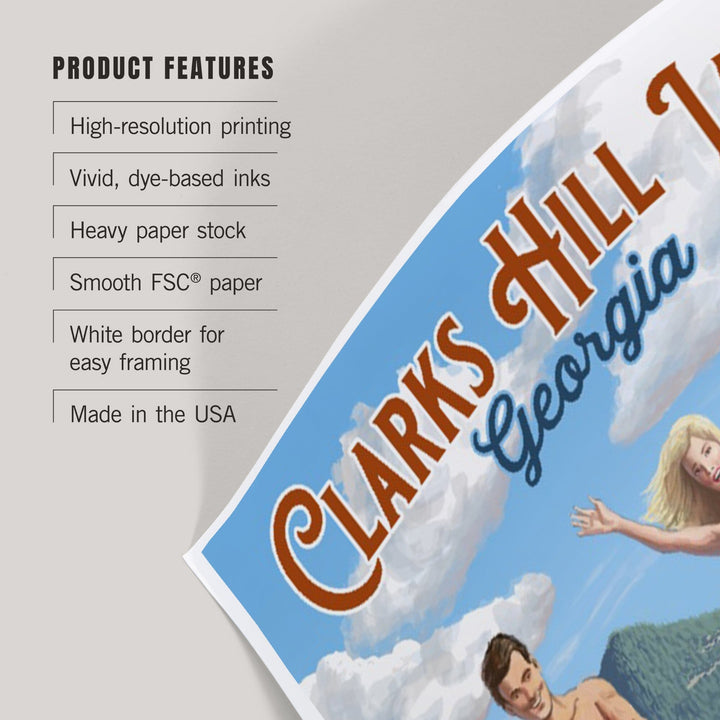 Clarks Hill Lake, Georgia, Water Skiing Scene, Art & Giclee Prints Art Lantern Press 