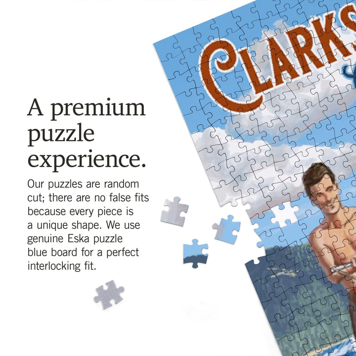 Clarks Hill Lake, Georgia, Water Skiing Scene, Jigsaw Puzzle Puzzle Lantern Press 
