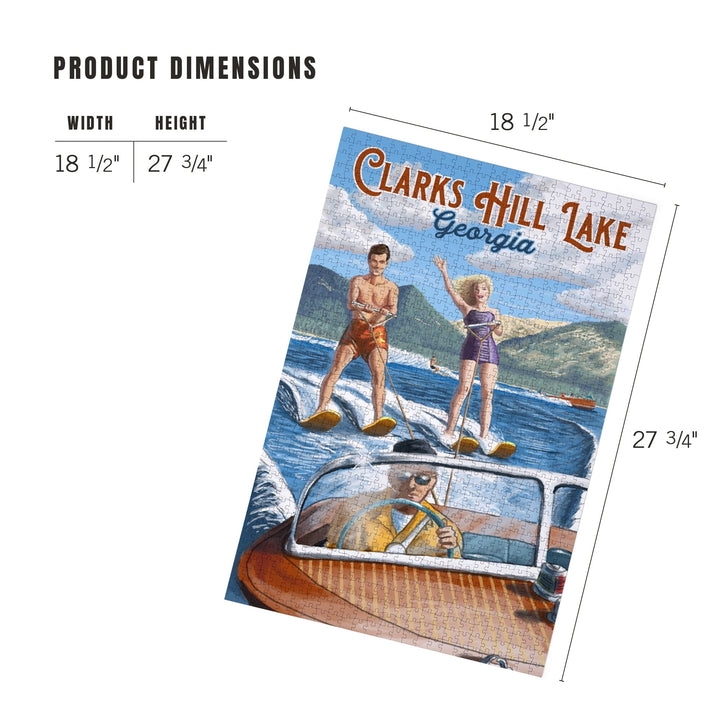 Clarks Hill Lake, Georgia, Water Skiing Scene, Jigsaw Puzzle Puzzle Lantern Press 
