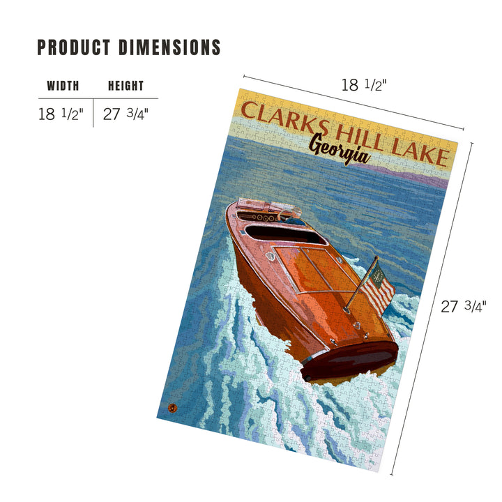 Clarks Hill Lake, Georgia, Wooden Boat Scene, Jigsaw Puzzle Puzzle Lantern Press 