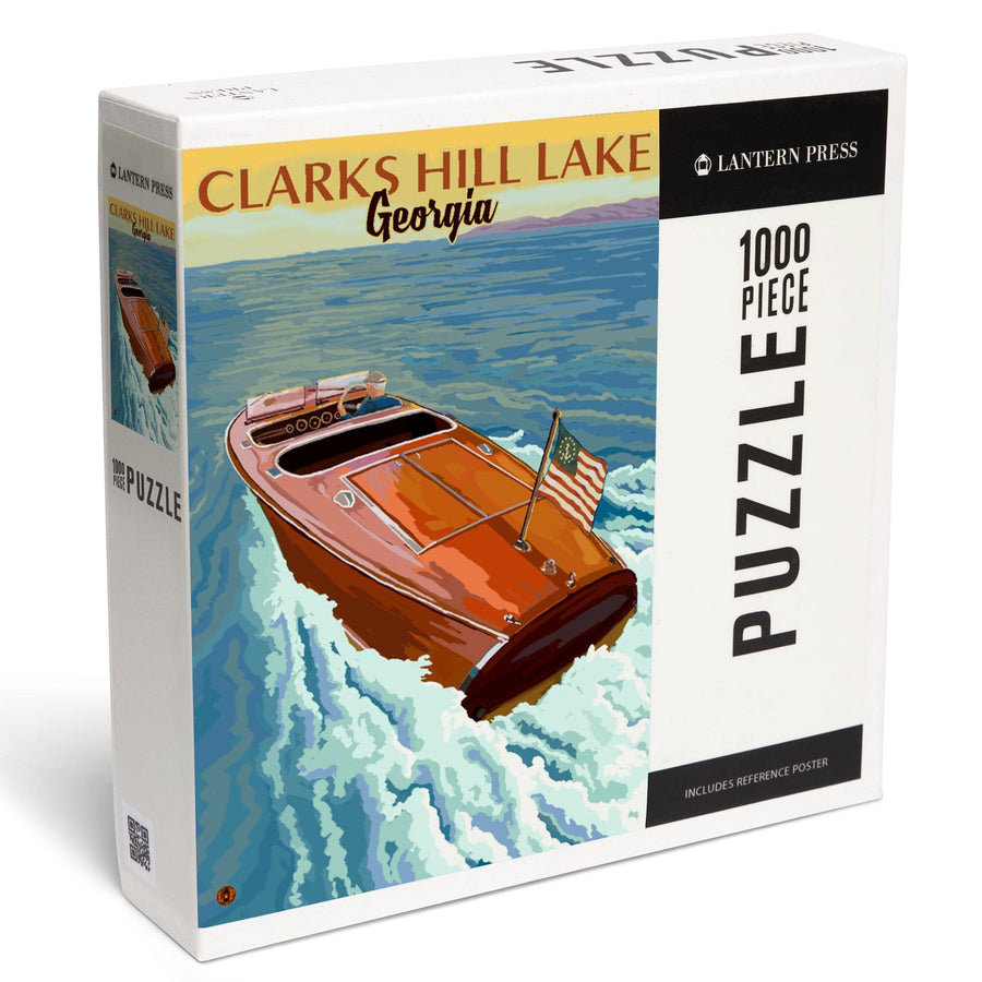 Clarks Hill Lake, Georgia, Wooden Boat Scene, Jigsaw Puzzle Puzzle Lantern Press 