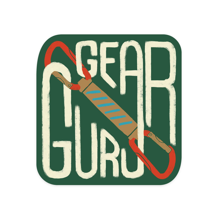 Climbing, Gear Guru, Contour, Vinyl Sticker - Lantern Press