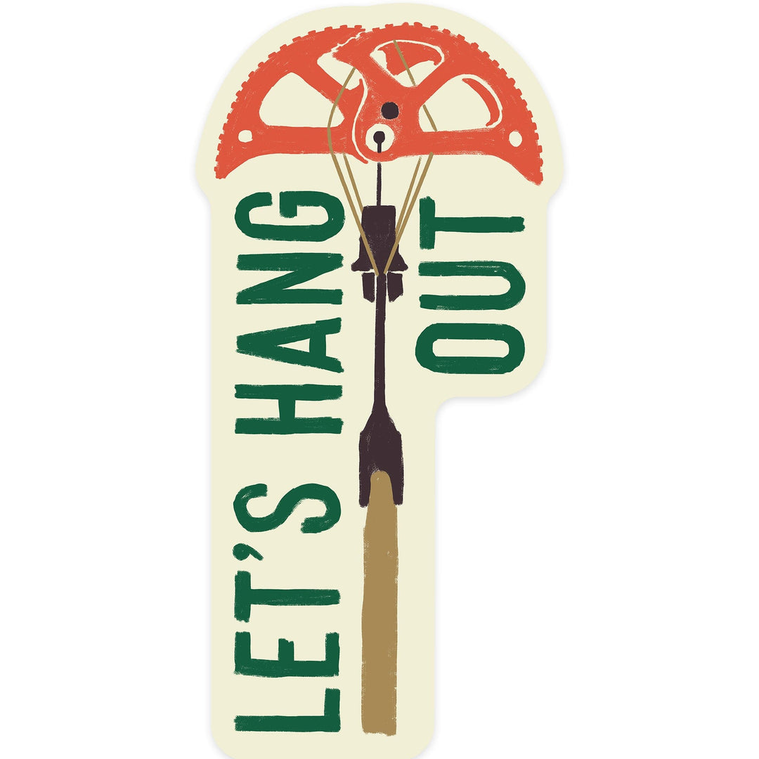 Climbing, Let's Hang Out, Contour, Vinyl Sticker - Lantern Press