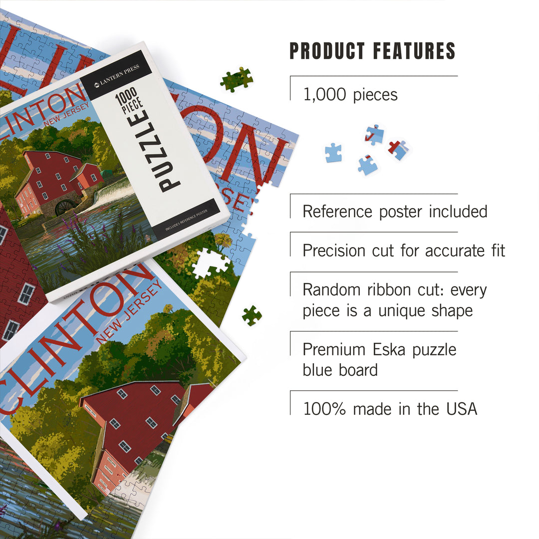 Clinton, New Jersey, Jigsaw Puzzle Puzzle Lantern Press 