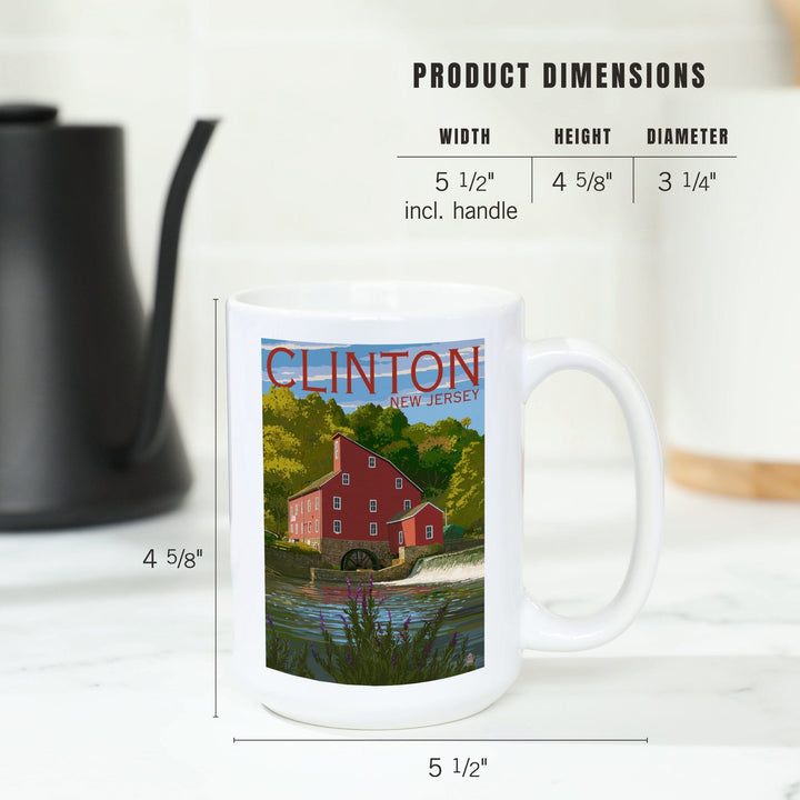 Clinton, New Jersey, Lantern Press Poster, Ceramic Mug Mugs Lantern Press 