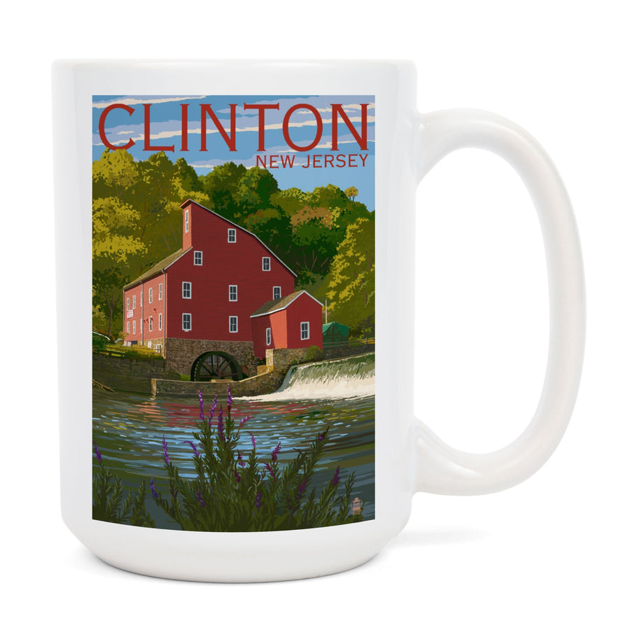 Clinton, New Jersey, Lantern Press Poster, Ceramic Mug Mugs Lantern Press 